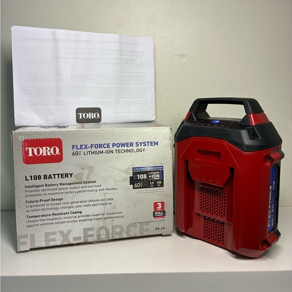 GENUINE OEM TORO PART # 88620 60V FLEX-FORCE 2.0Ah LITHIUM-ION BATTERY NEW L108 - Picture 1 of 9